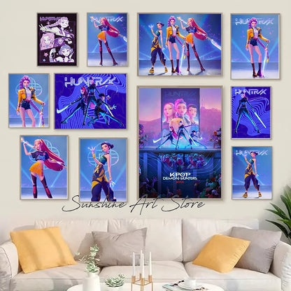 Poster Demon Hunters K-pop – Toile Canvas Déco Murale Chambre Ado