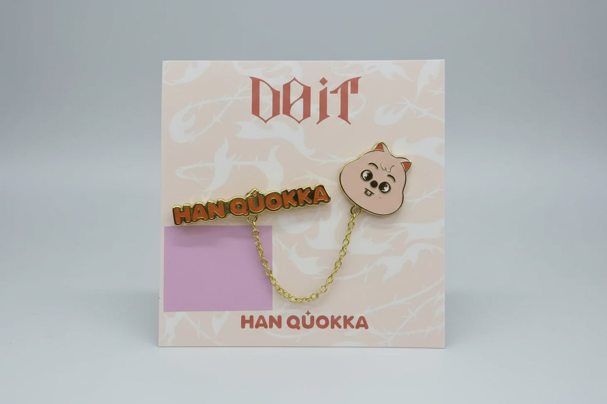  Broche collar pin SKZOO Han Quokka Stray Kids DOIT Era - pin métal chaîne dorée