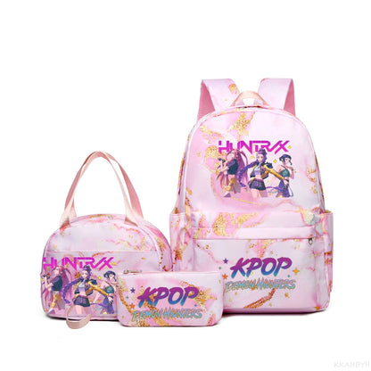 Set 3 Sacs KPop Demon Hunters – Sac à Dos + Tote Bag + Pochette