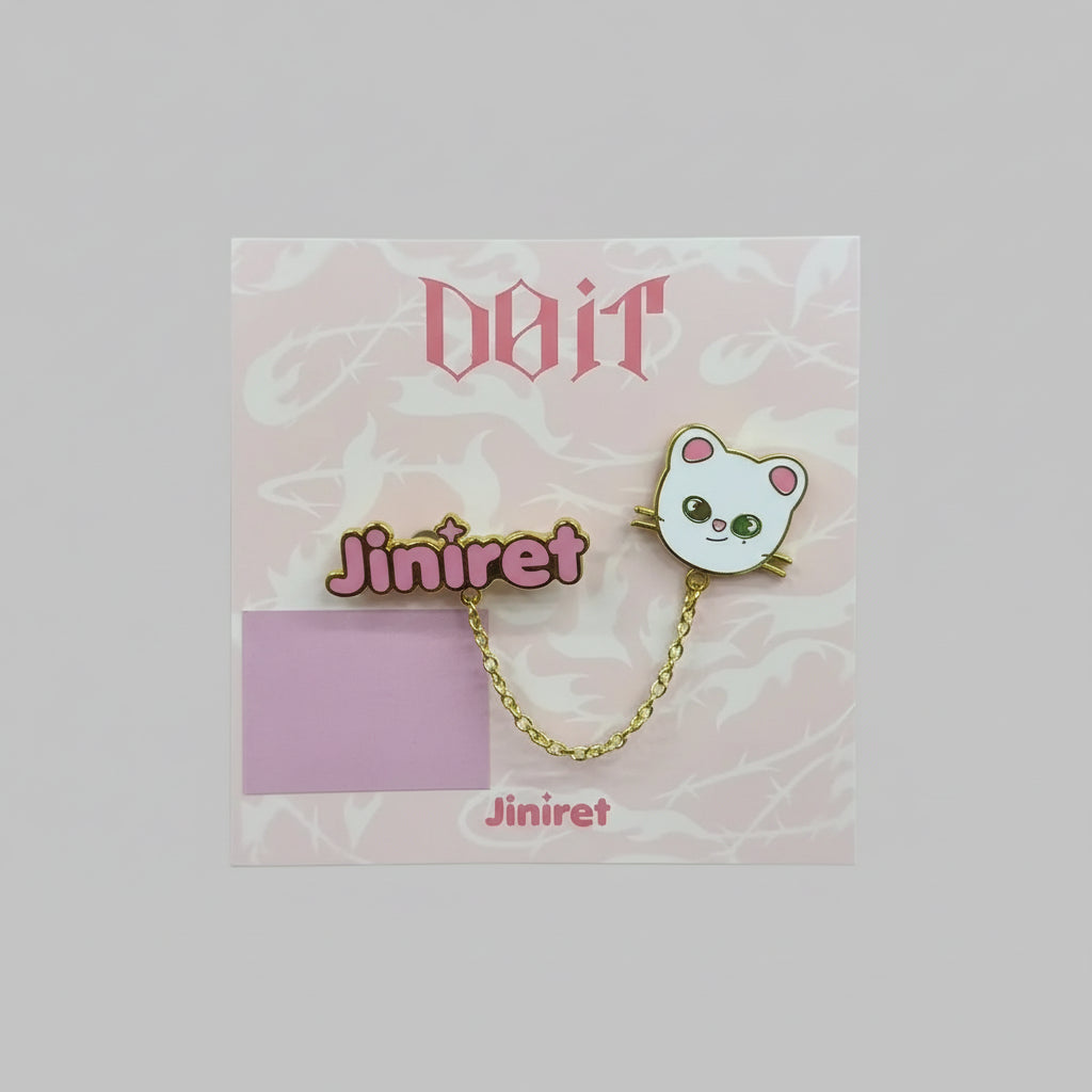 Broche collar pin SKZOO Jiniret Stray Kids DOIT Era - pin métal chaîne dorée