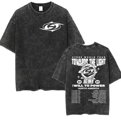 T-shirt ATEEZ Vintage – Design Album & Tour K-pop Unisexe