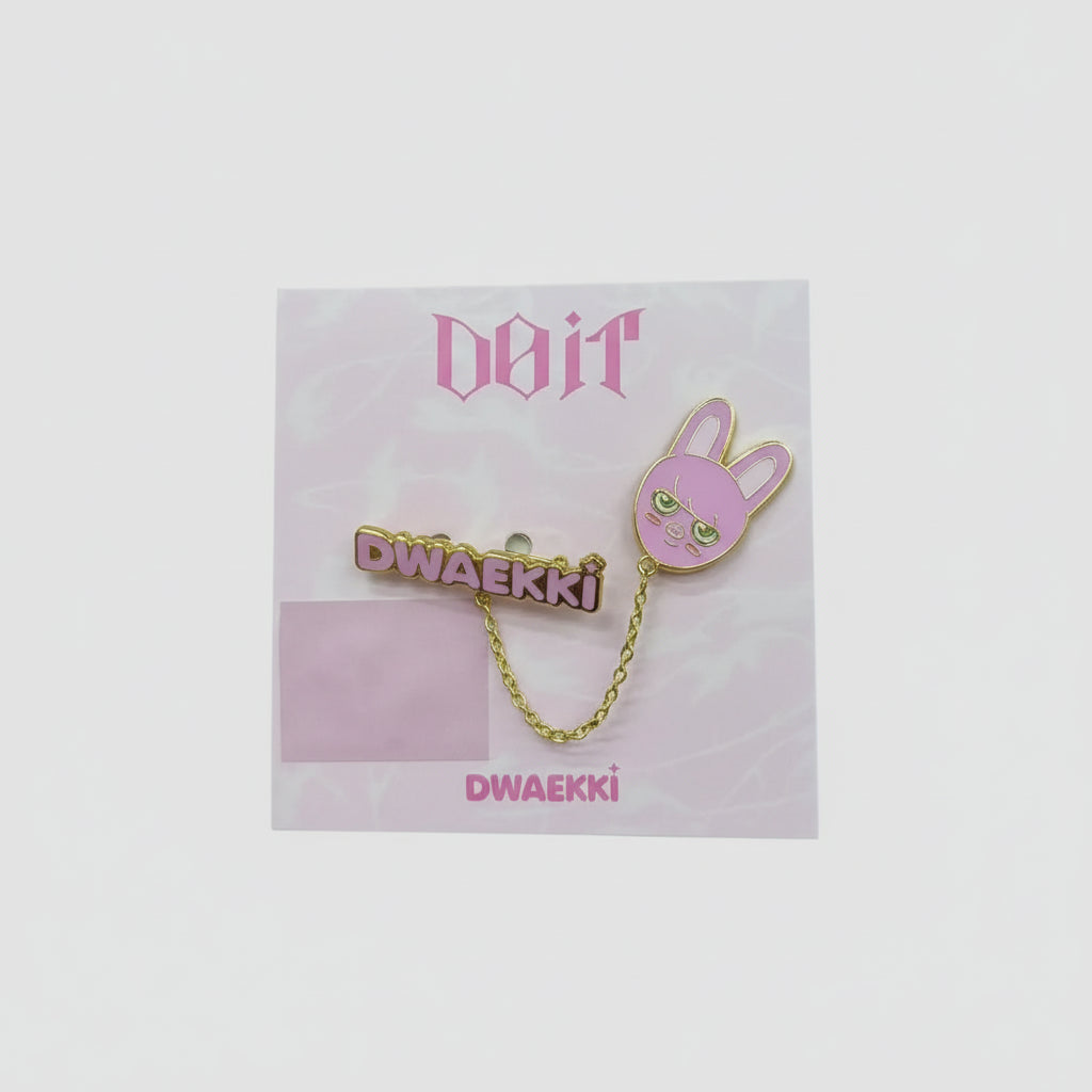 Broche collar pin SKZOO Dwaekki Stray Kids DOIT Era - pin métal chaîne dorée