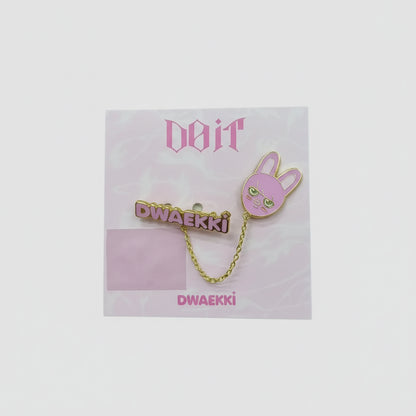 Broche collar pin SKZOO Dwaekki Stray Kids DOIT Era - pin métal chaîne dorée