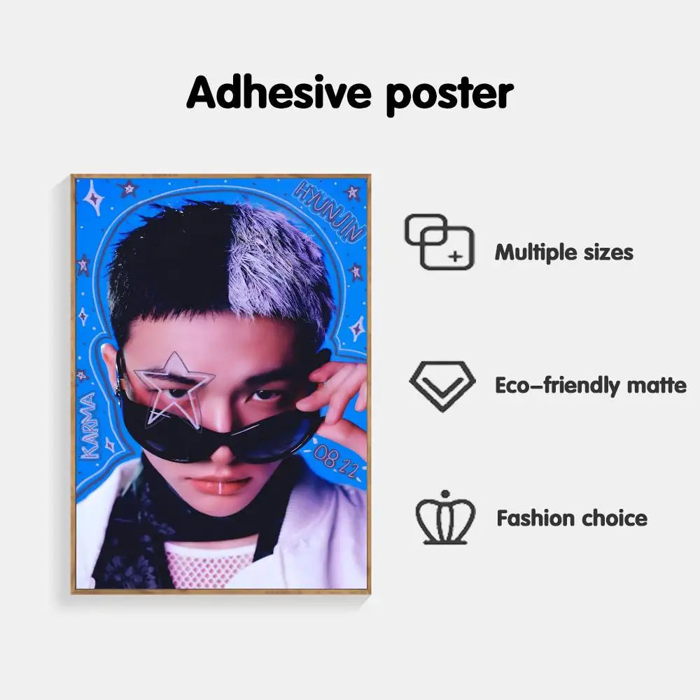 Poster Adhésif Stray Kids – Affiche Murale K-pop KARMA & White | Par Membre STAY
