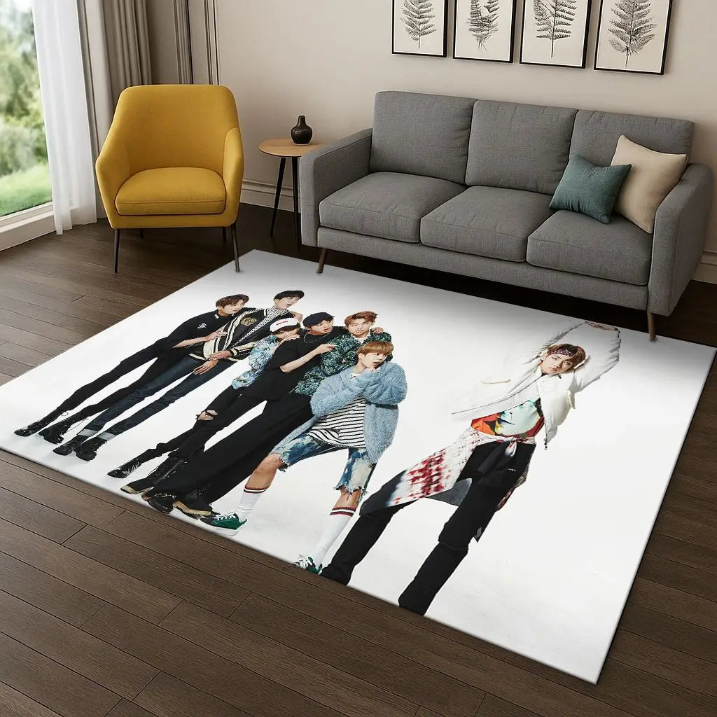 Tapis BTS Antidérapant – Décoration K-pop Chambre ARMY