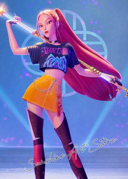 Poster Demon Hunters K-pop – Toile Canvas Déco Murale Chambre Ado