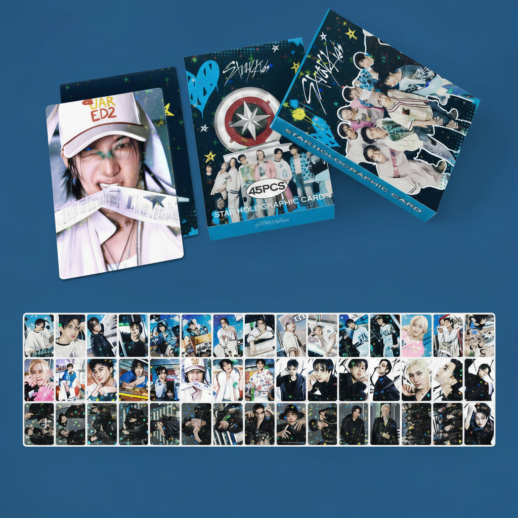 Coffret 45 photocards Stray Kids lomo cards holographiques avec apercu des 45 cartes