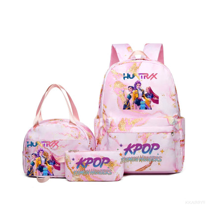 Set 3 Sacs KPop Demon Hunters – Sac à Dos + Tote Bag + Pochette