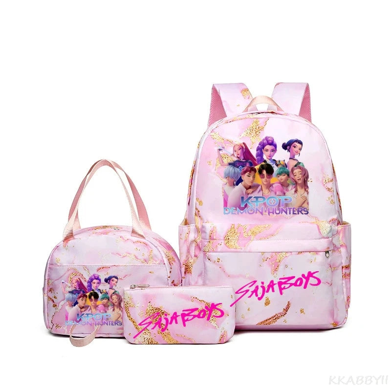 Set 3 Sacs KPop Demon Hunters – Sac à Dos + Tote Bag + Pochette