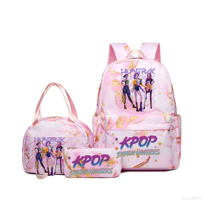 Set 3 Sacs KPop Demon Hunters – Sac à Dos + Tote Bag + Pochette