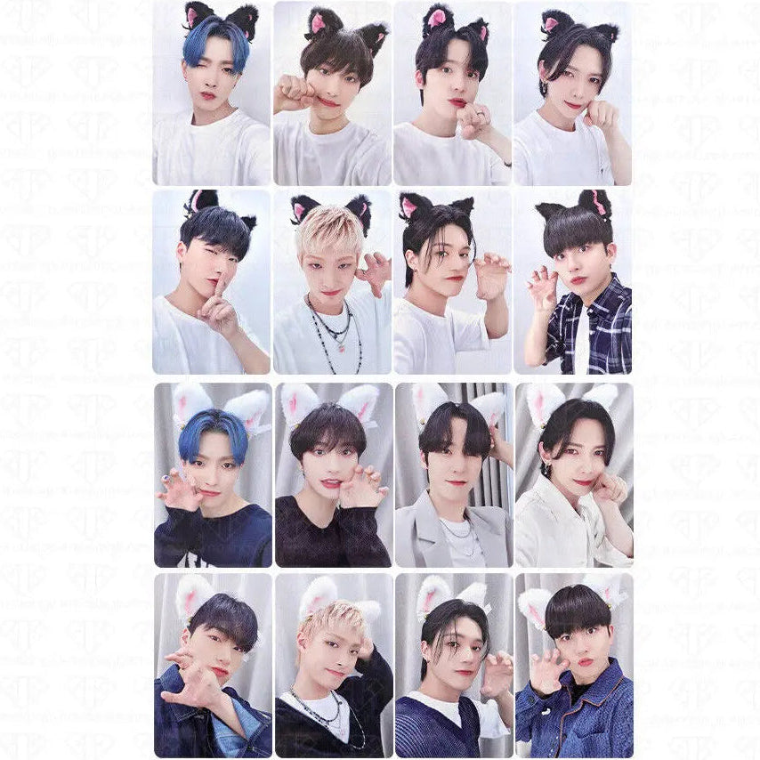Ateez photocard set Kpop cat ears cards Ateez members