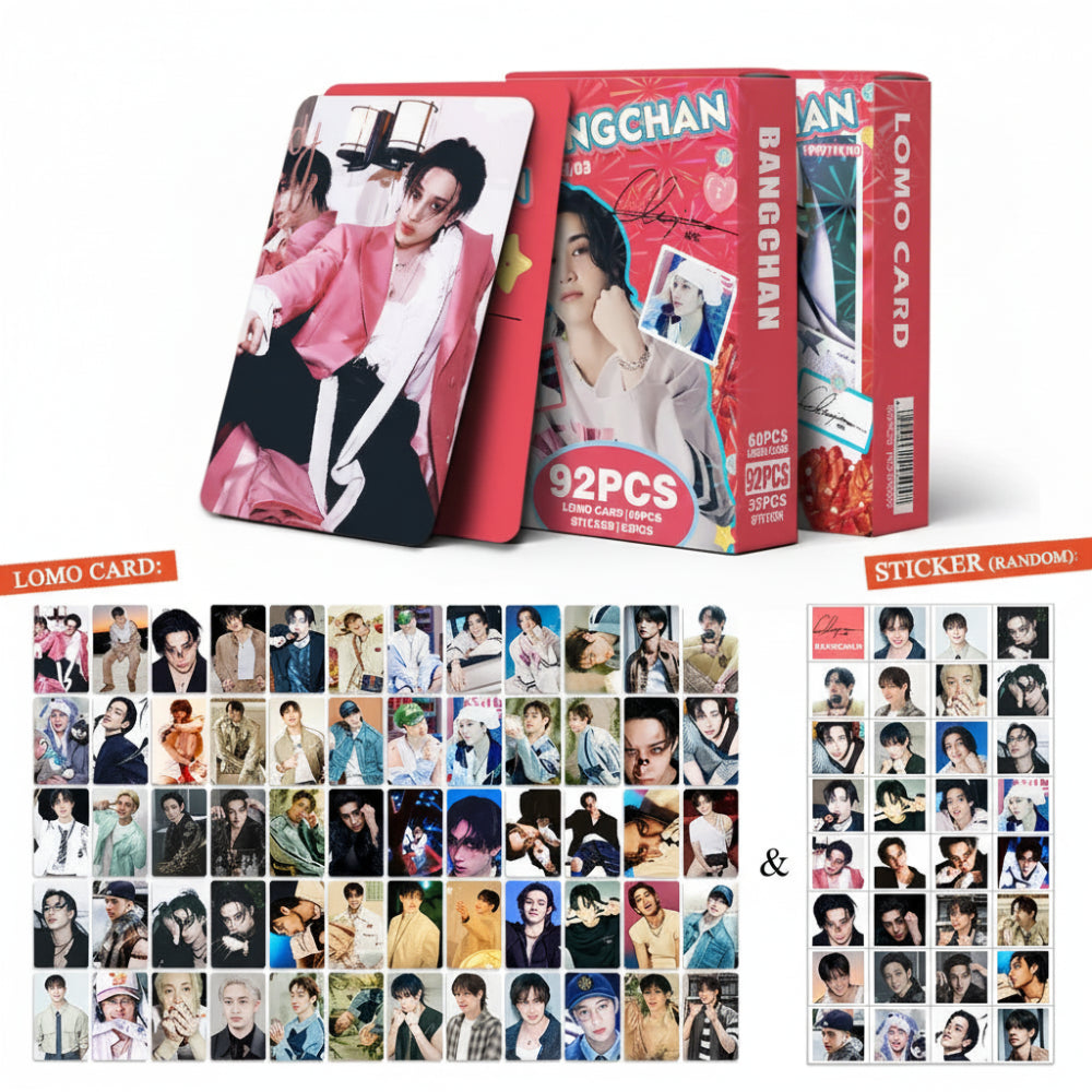 Photocards Bang Chan Stray Kids set 92 cartes LOMO Kpop collection fan