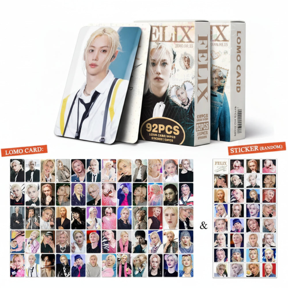 Photocards Felix Stray Kids set 92 cartes LOMO Kpop collection fan