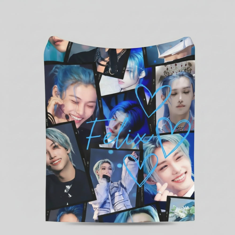 felix-stray-kids-kpop-fleece-blanket