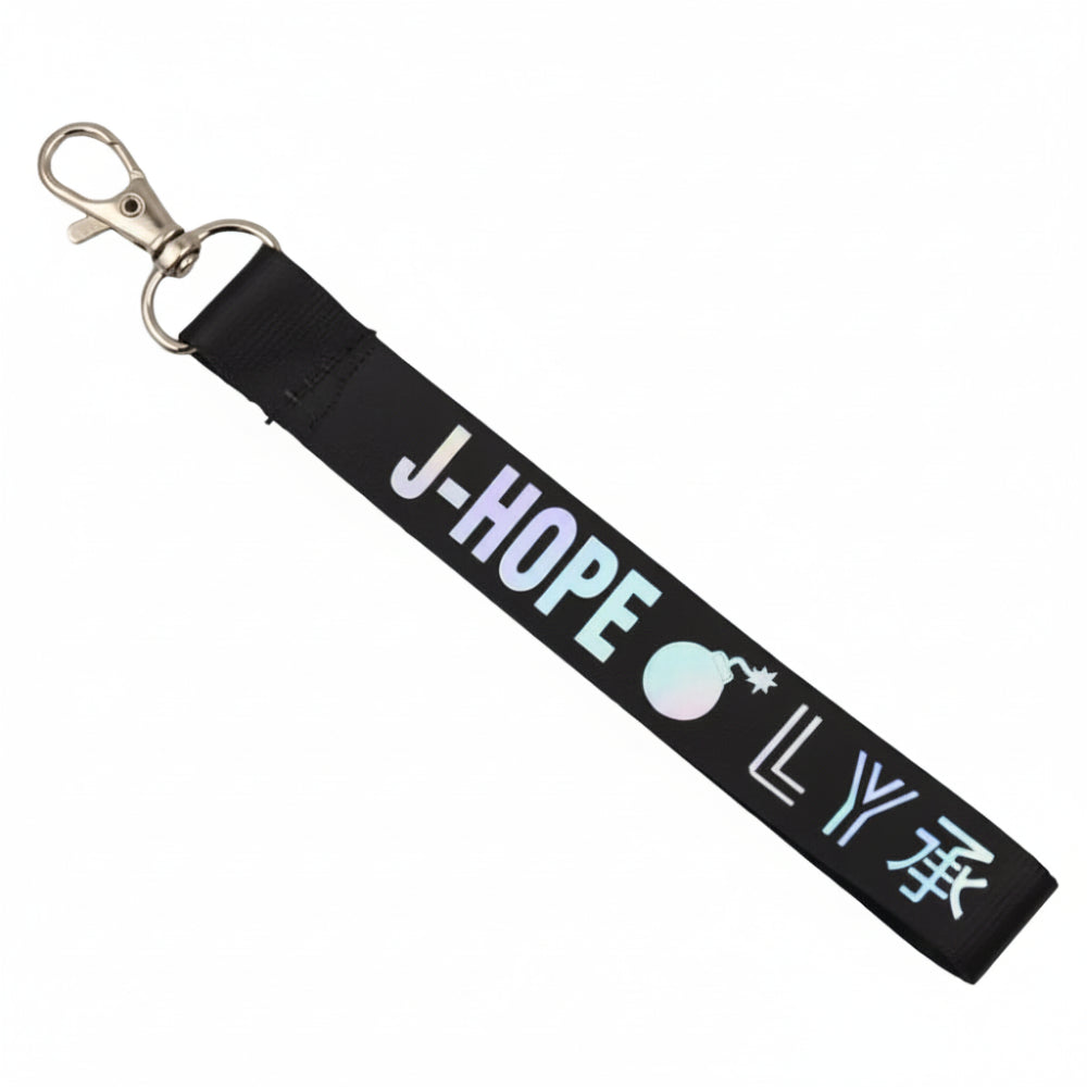 Porte-clés BTS J-Hope Love Yourself noir lanyard kpop merch accessoire fan