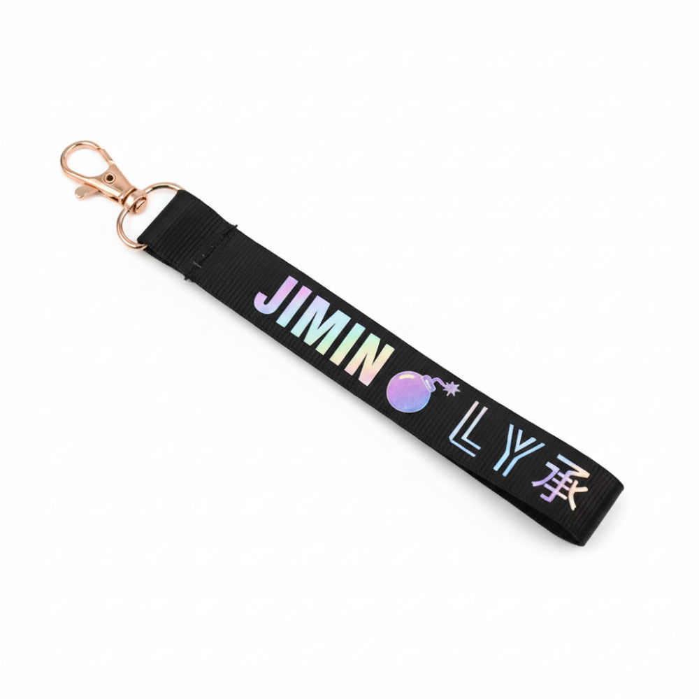 Porte-clés BTS Jimin Love Yourself noir lanyard kpop merch accessoire fan