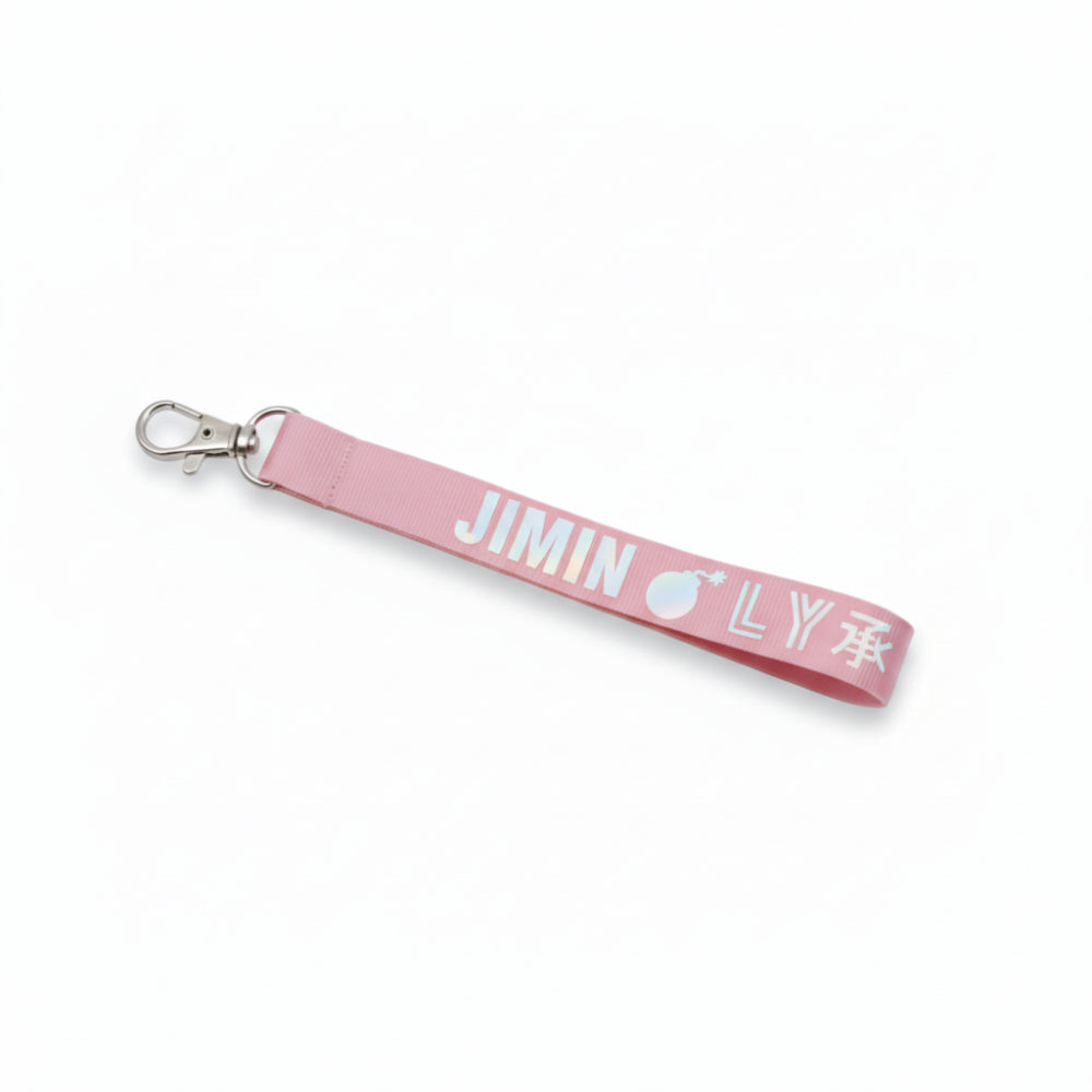 Porte-clés BTS Jimin Love Yourself rose lanyard kpop merch accessoire fan