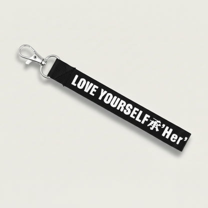 Porte-clés BTS Love Yourself Her noir lanyard kpop merch accessoire fan
