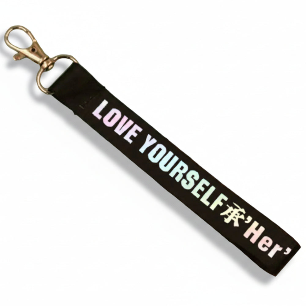 Porte-clés BTS Love Yourself Her noir lanyard kpop merch accessoire fan