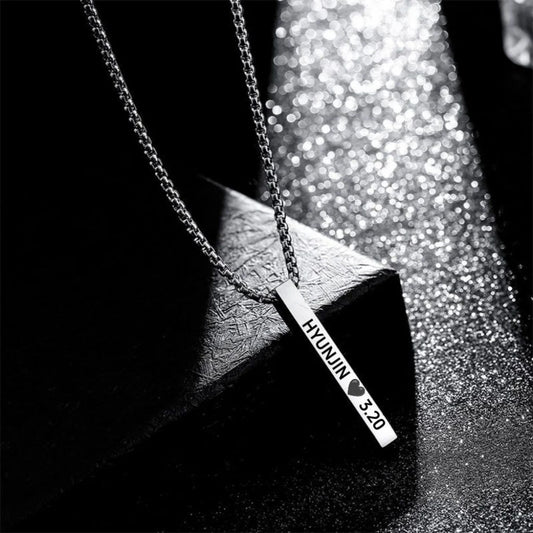 Stray Kids Hyunjin bar necklace K-pop fan jewelry pendant