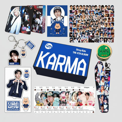 Stray Kids Karma 4th Album merchandise set K-pop photocard keychain stickers