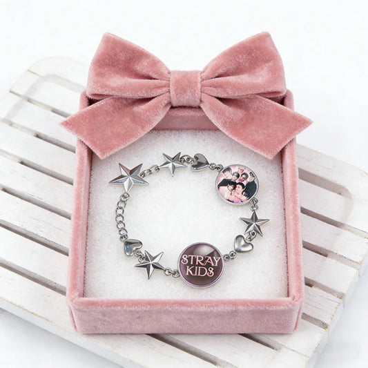 Stray Kids K-pop bracelet fan merch accessory with star charms