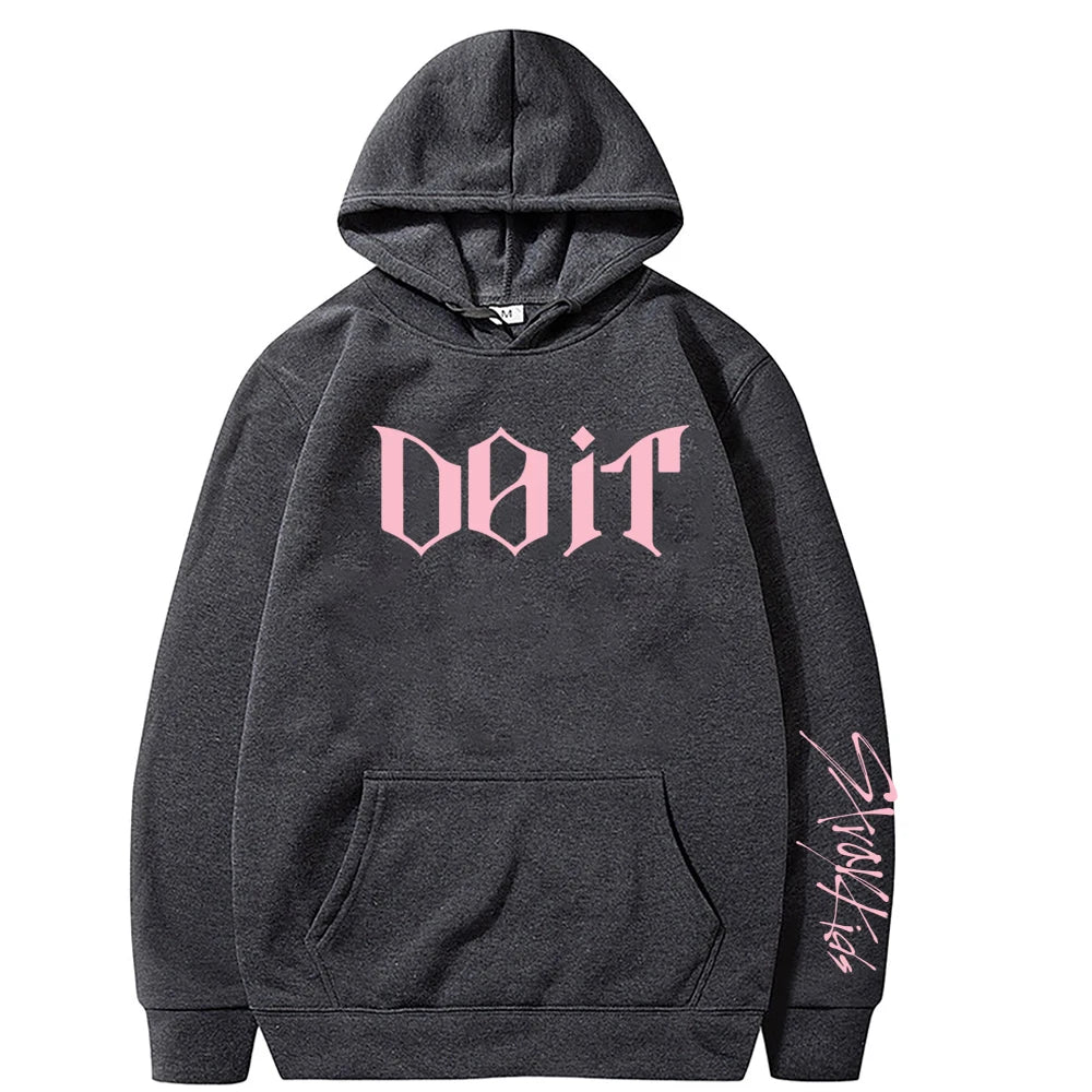 Dark grey Stray Kids ODD K-pop hoodie fan merch