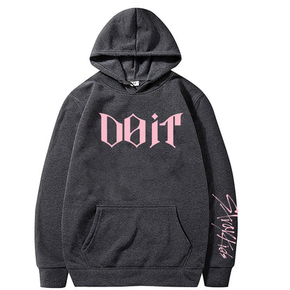 Dark grey Stray Kids ODD K-pop hoodie fan merch