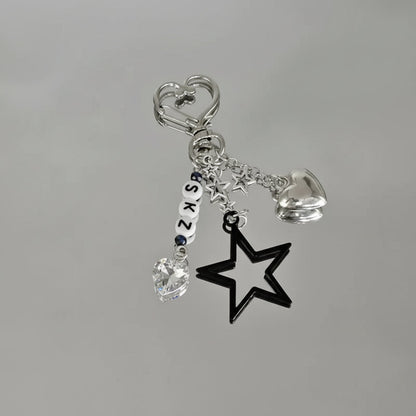 Stray Kids SKZ star heart charm keychain K-pop fan merch accessory