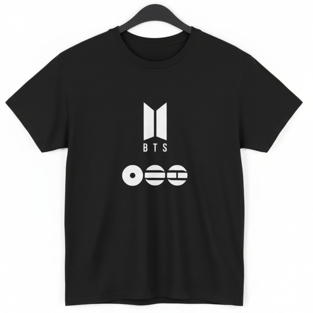 T-shirt BTS World Tour noir unisexe avec design K-pop fan merch
