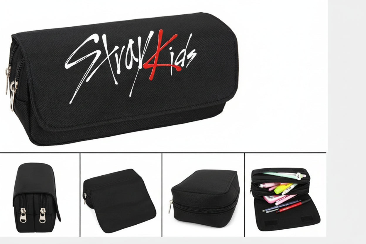 trousse noire Stray Kids logo K-pop